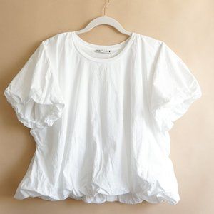 Short Sleeve Solid Color Balloon Top